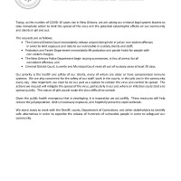 Statement of Release re COVID19